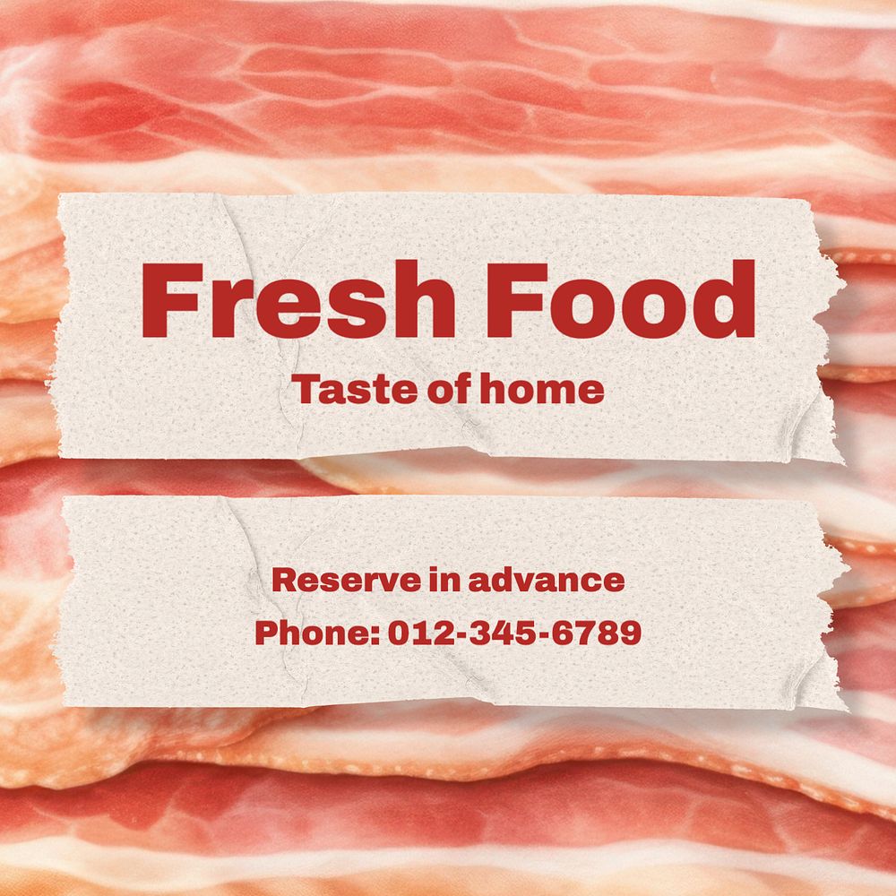 Fresh food Facebook post template, editable design