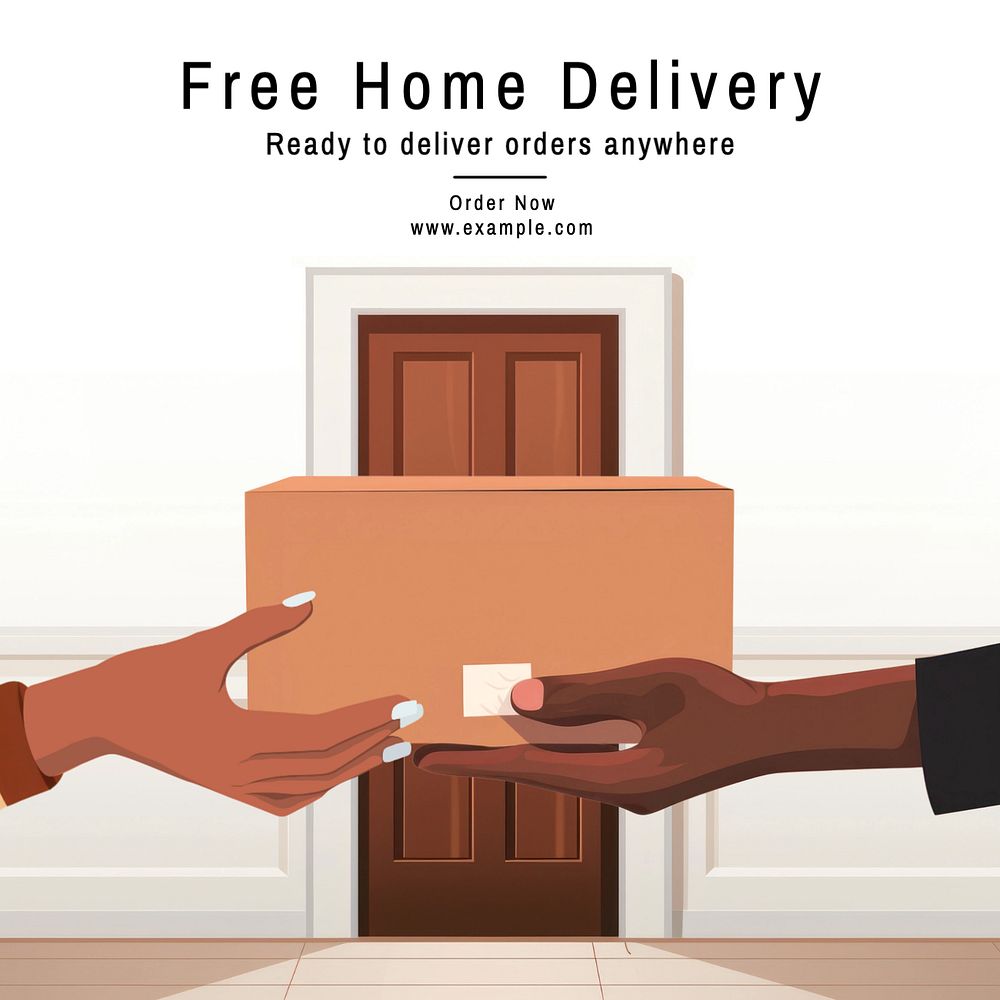 Free delivery Instagram post template, editable text