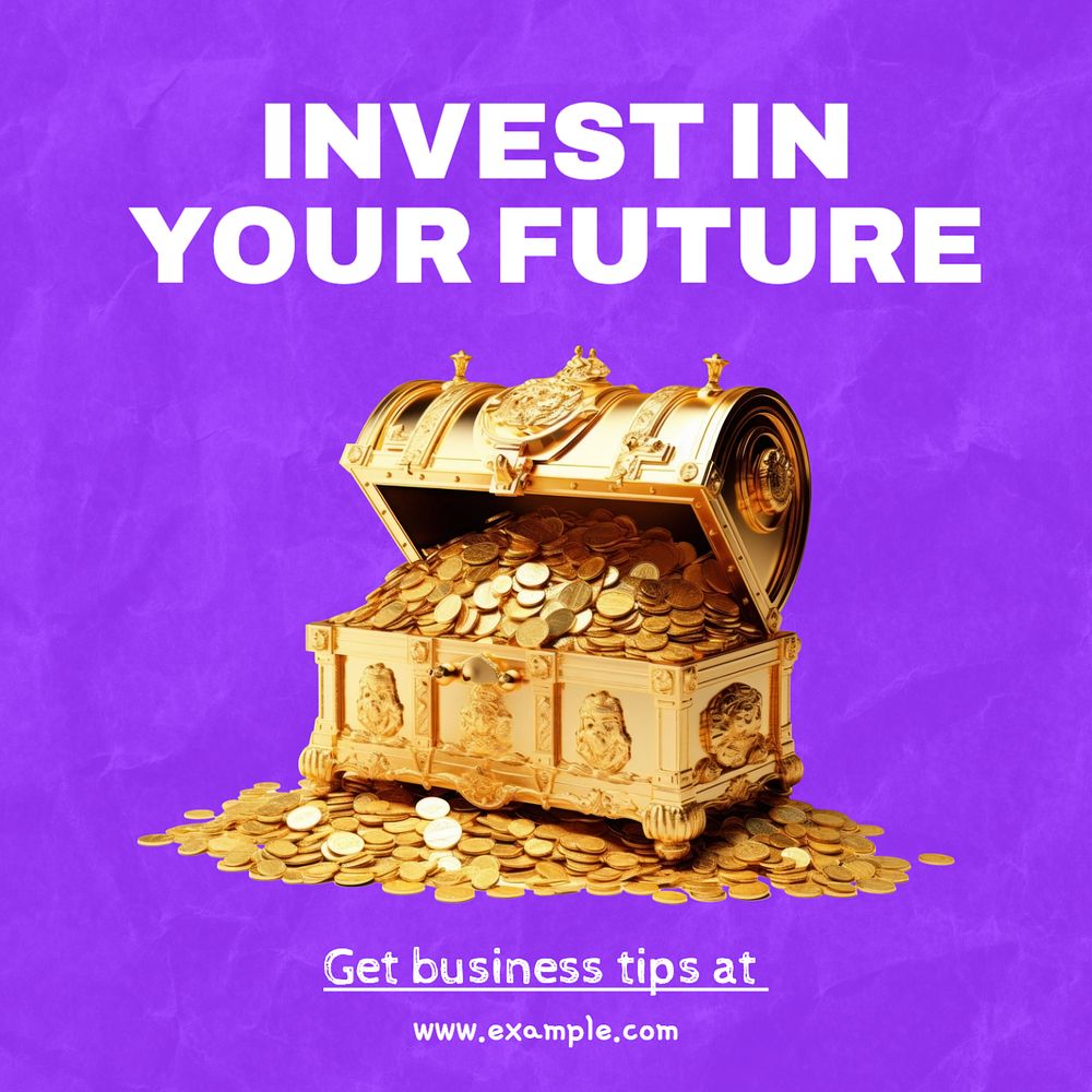 Investment advertisement Facebook post template, editable design