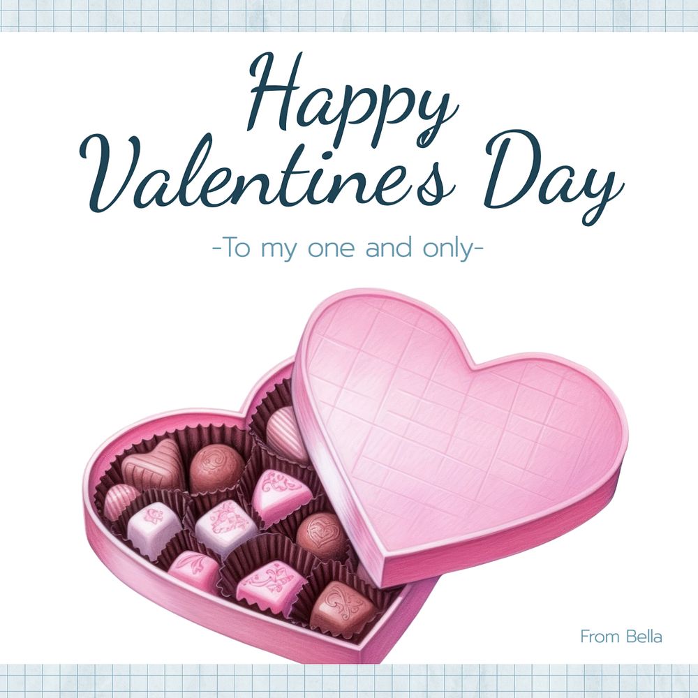 Valentine's day Facebook post template, editable design