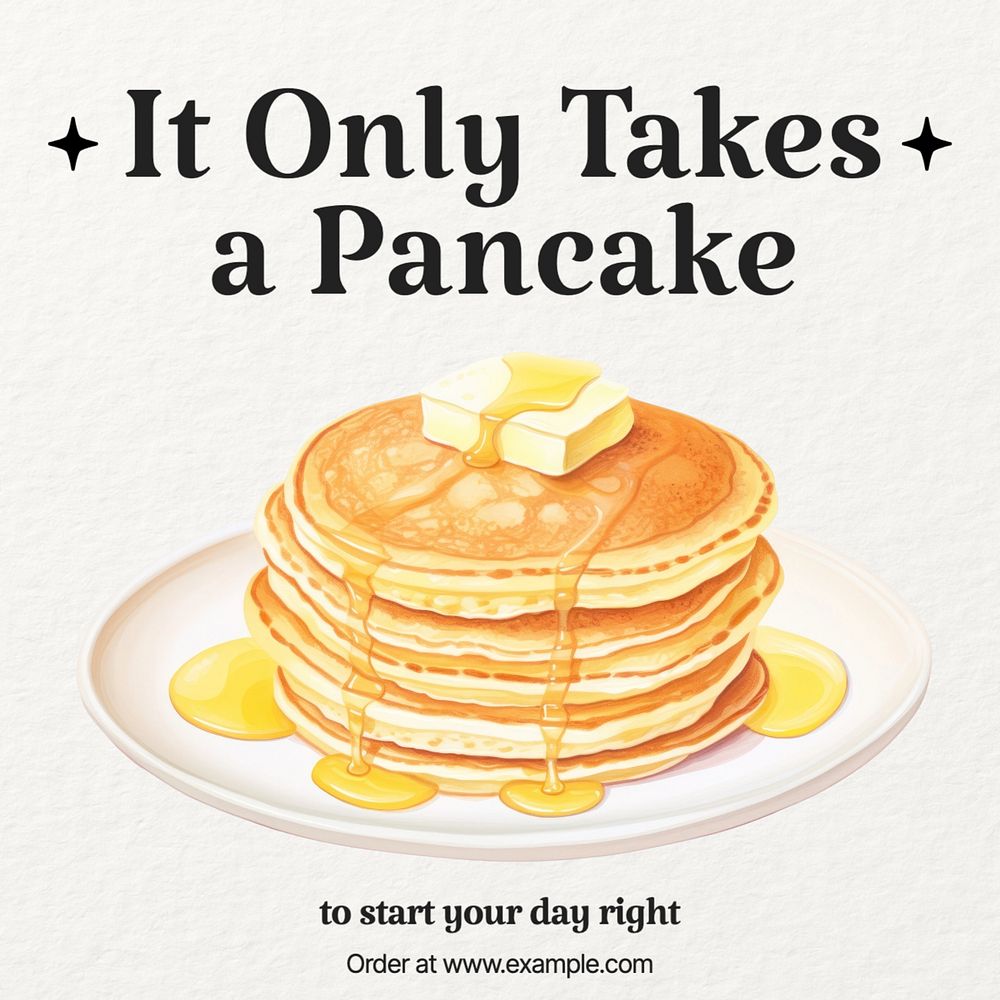 Pancakes Facebook post template, editable design