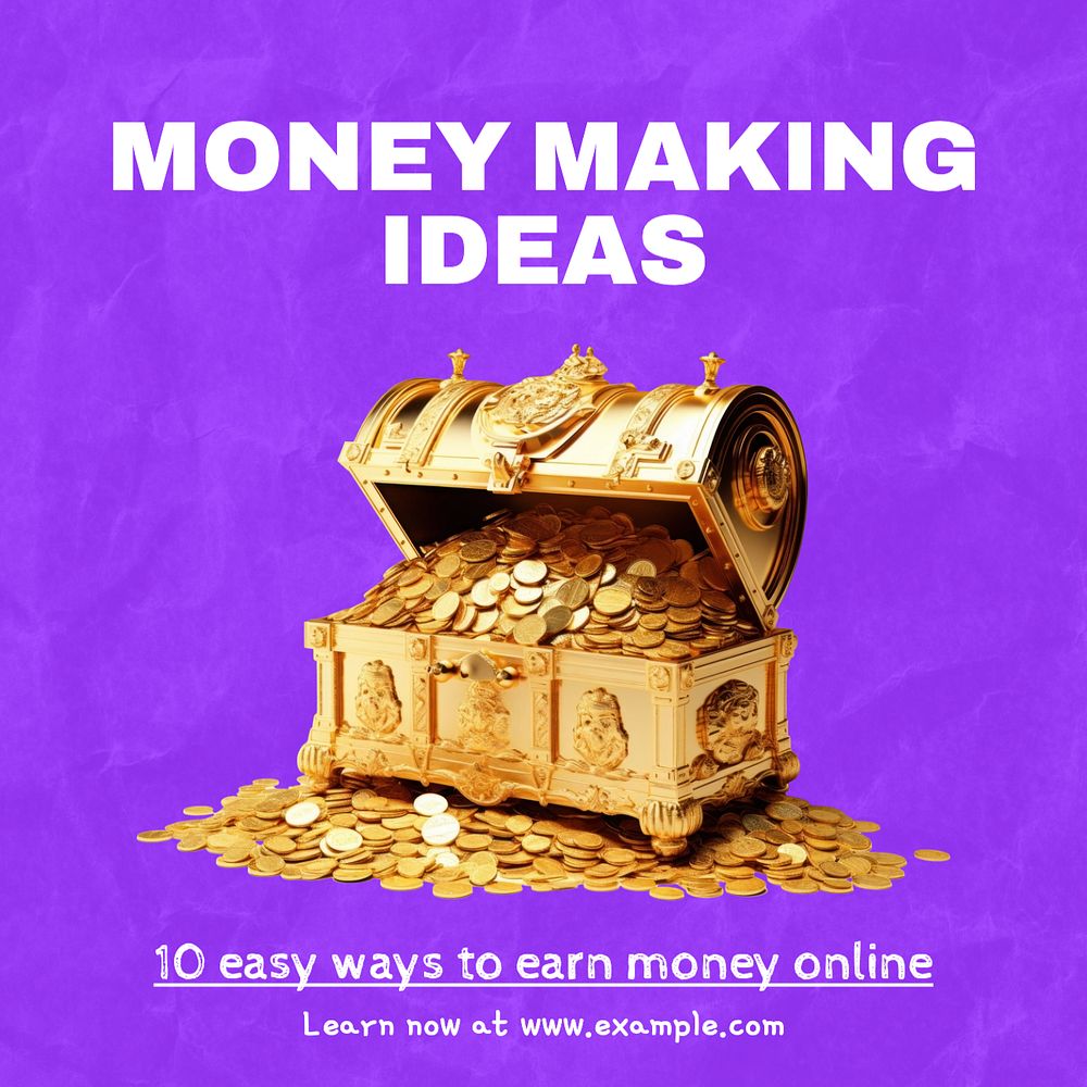 Money making ideas Facebook post template, editable design