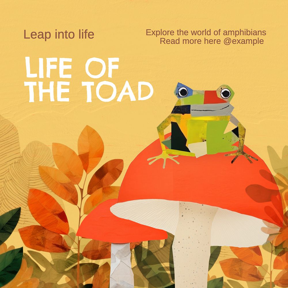 Toad Instagram post template, editable text