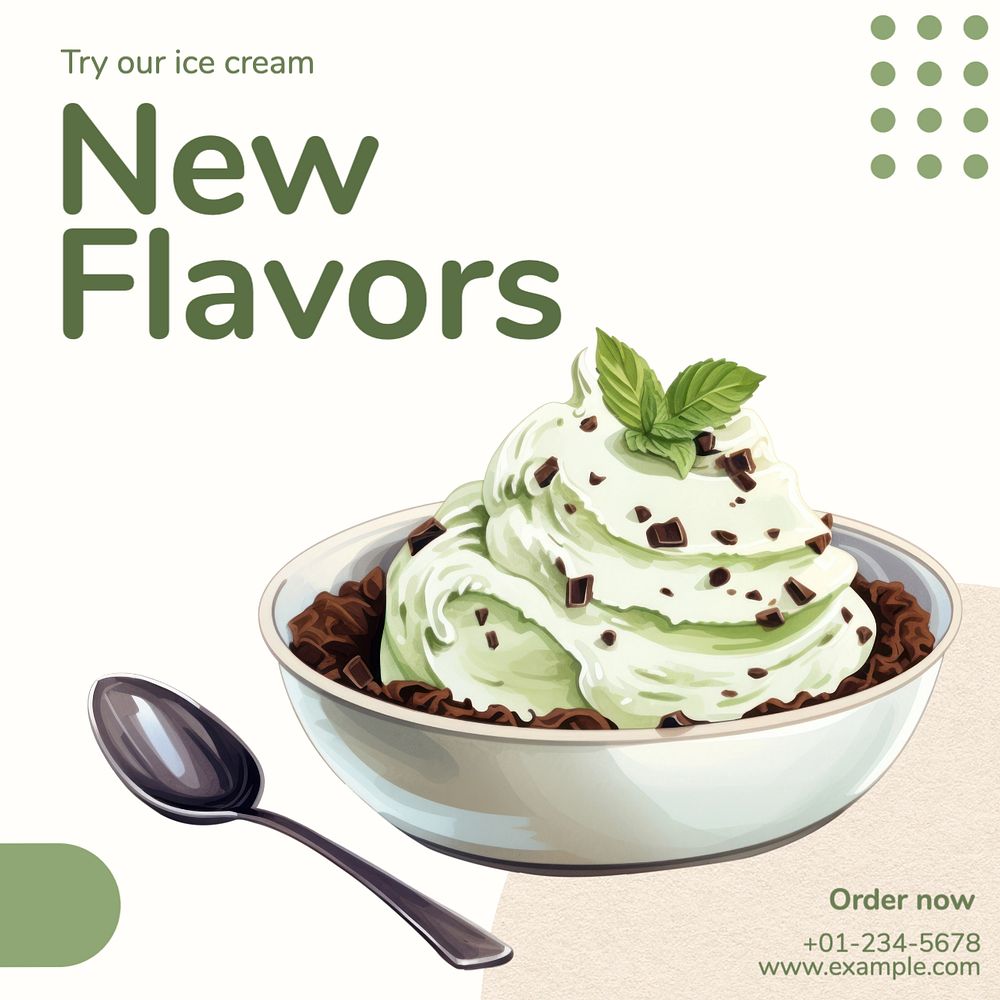 New flavors Facebook post template, editable design