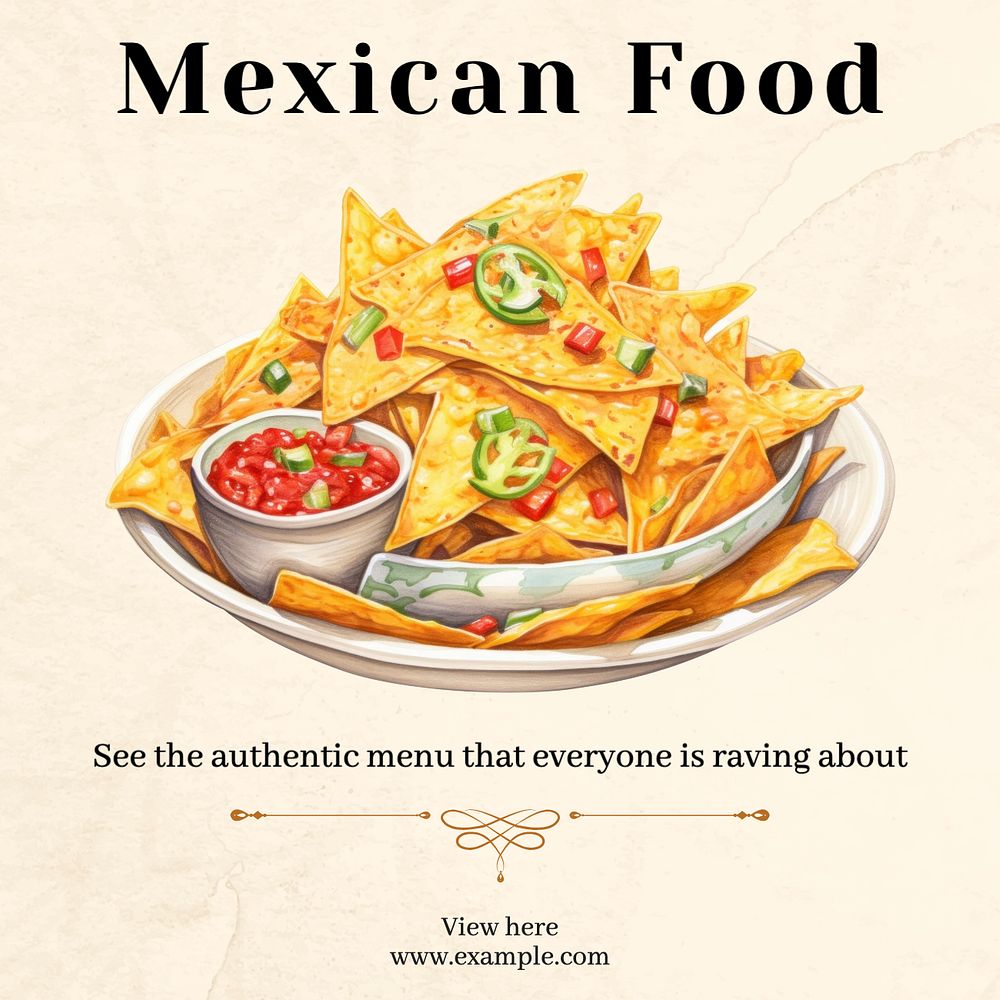 Mexican food Facebook post template, editable design