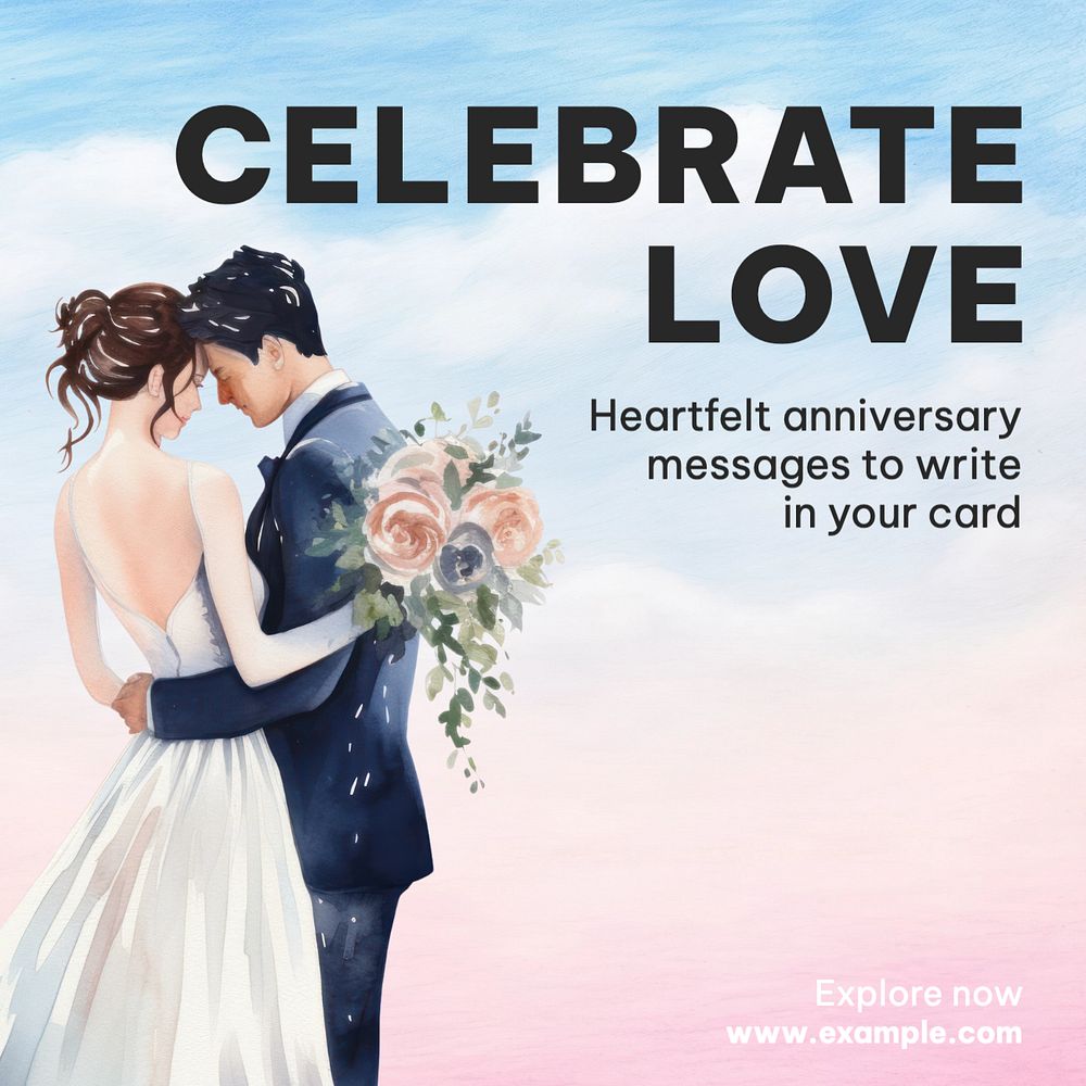 Celebrate love Instagram post template, editable text