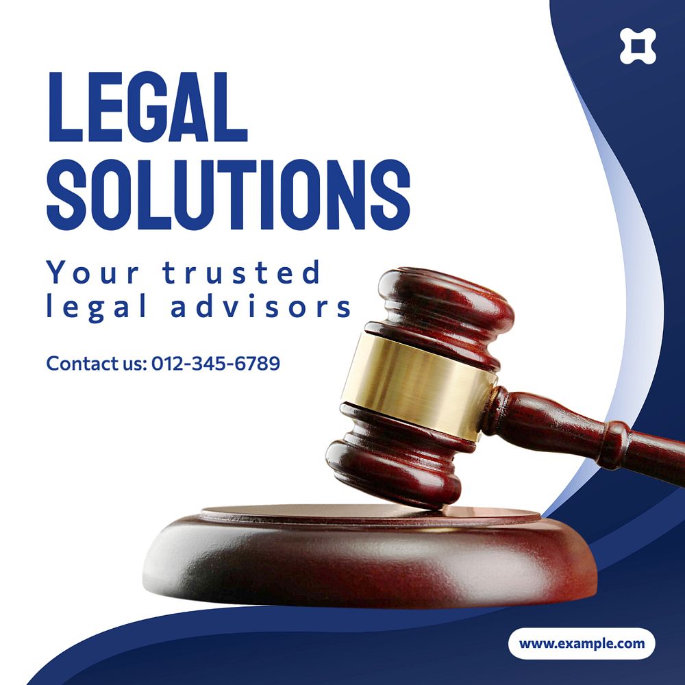 Legal solution Instagram post template, editable text