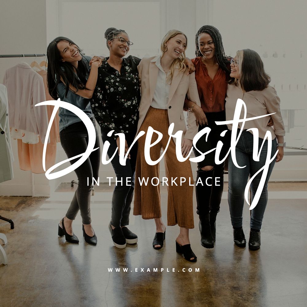 Diversity in workplace  Instagram post template, editable text