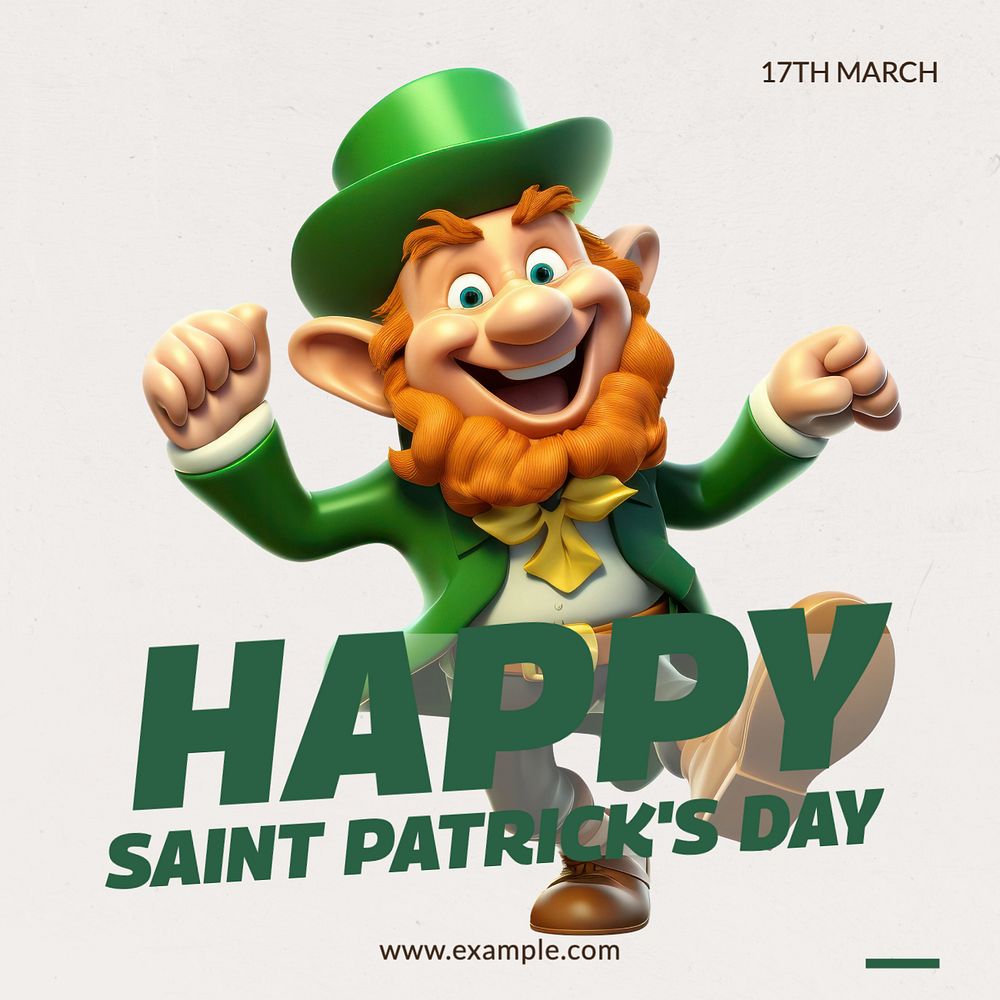 Saint Patrick's day Instagram post template, editable text