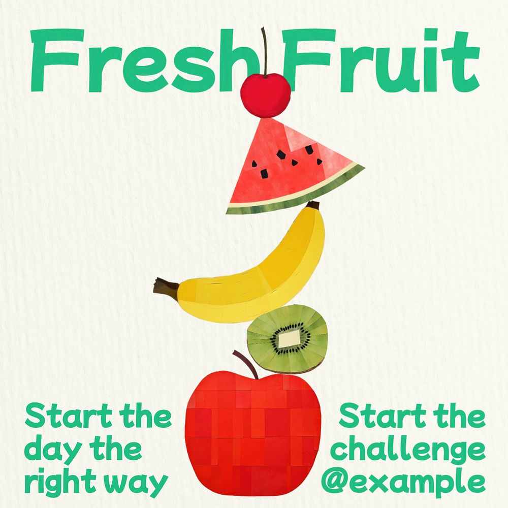 Fruit Instagram post template, editable text