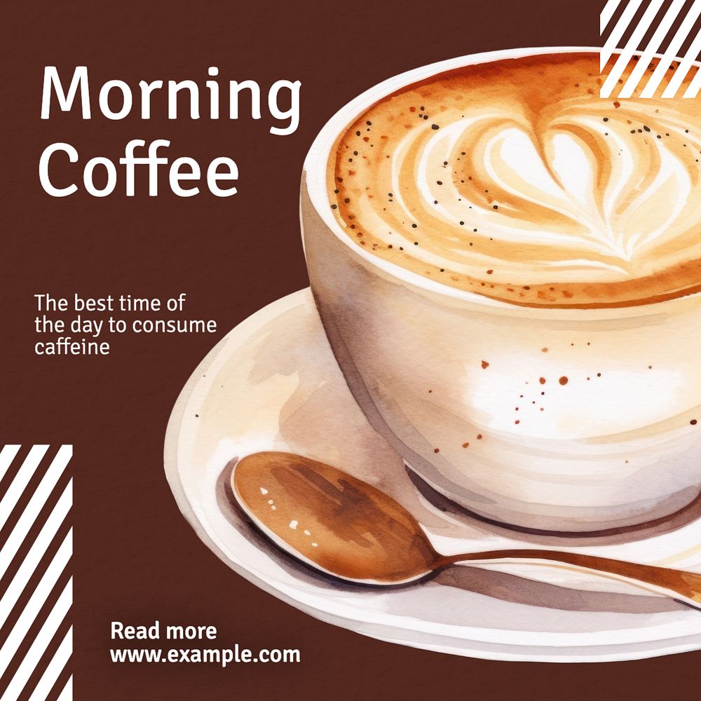 Morning coffee Instagram post template, editable text