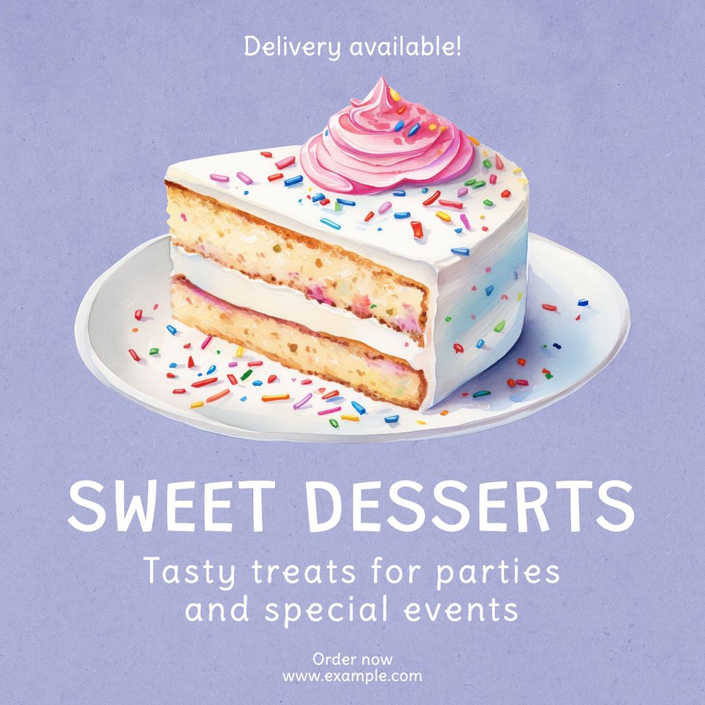 Sweet desserts Instagram post template, editable text