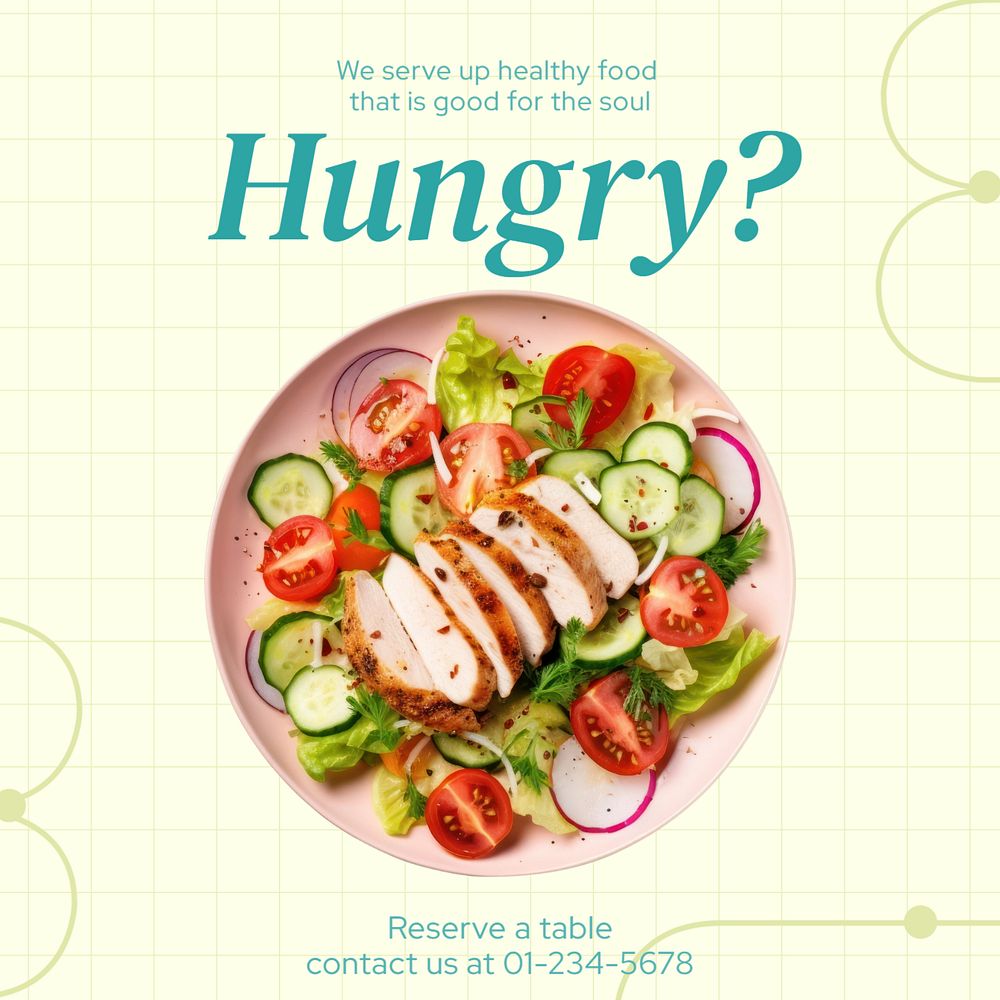 Healthy food Instagram post template, editable text