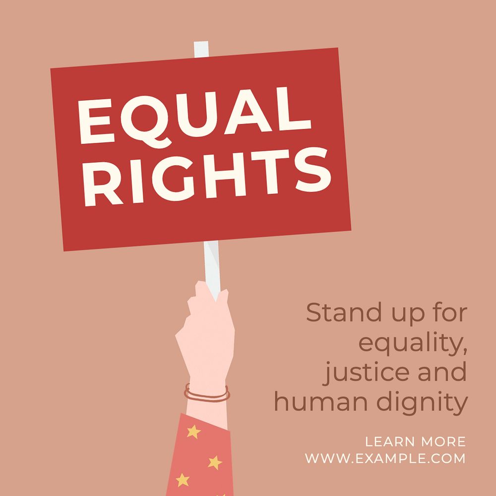 Equal rights Instagram post template, editable text