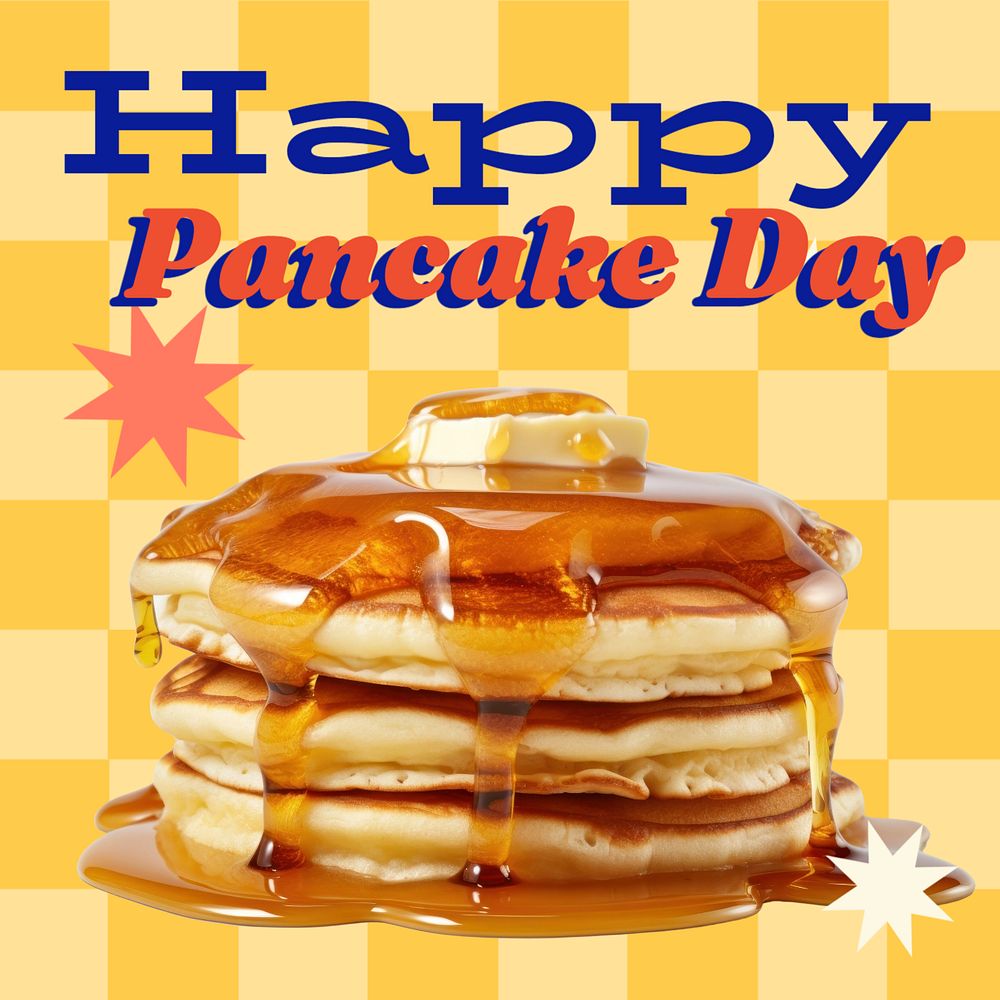 Pancake day Instagram post template, editable text