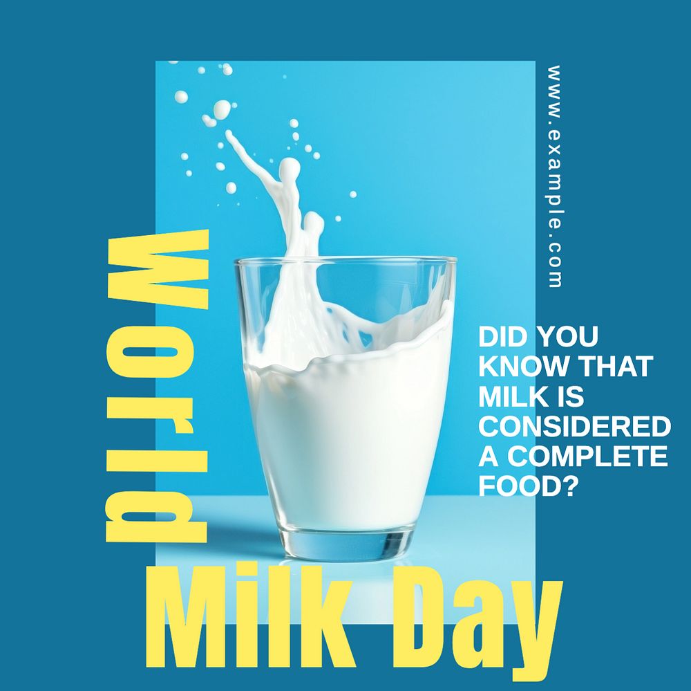 World milk day Instagram post template, editable text