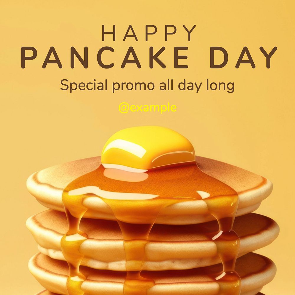 Pancake day Instagram post template, editable text