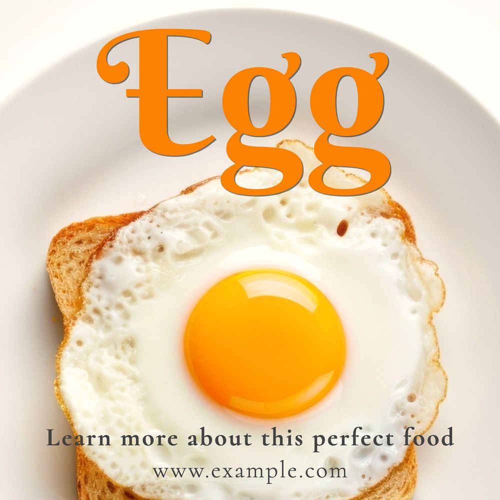 Egg protein Instagram post template, editable text