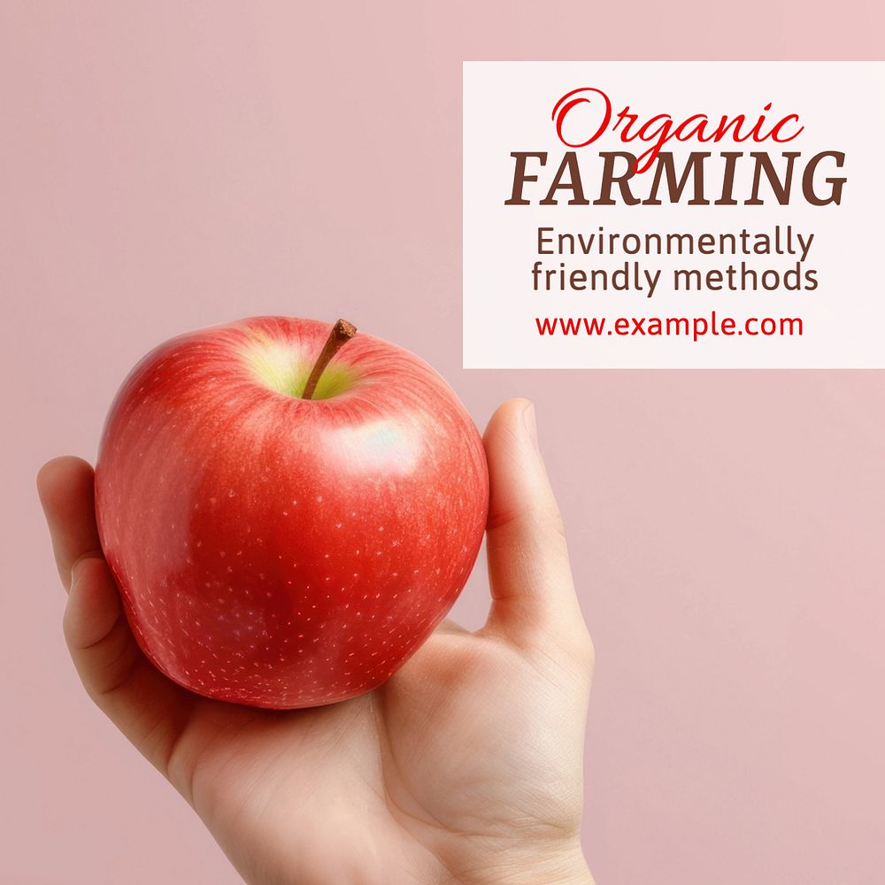 Organic farming Instagram post template, editable text