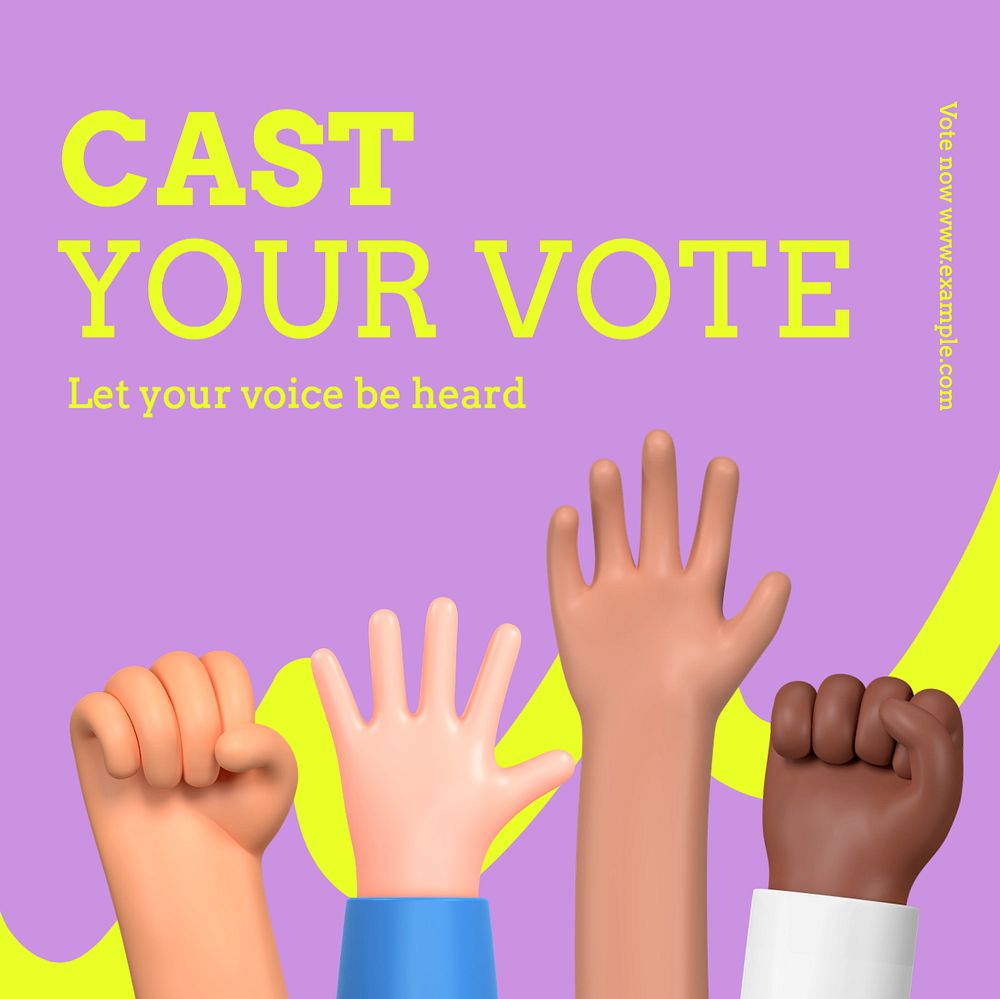 Vote Instagram post template, editable text