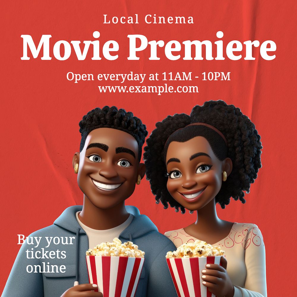 Movie premiere Instagram post template, editable text