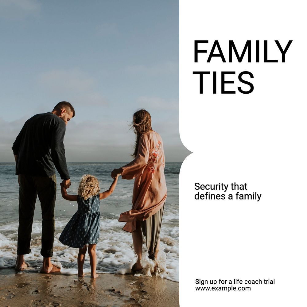 Family ties Instagram post template, editable text