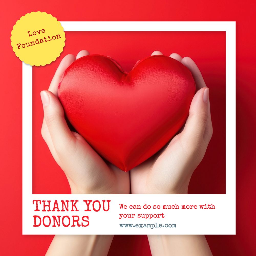 Thanks donors Instagram post template, editable text