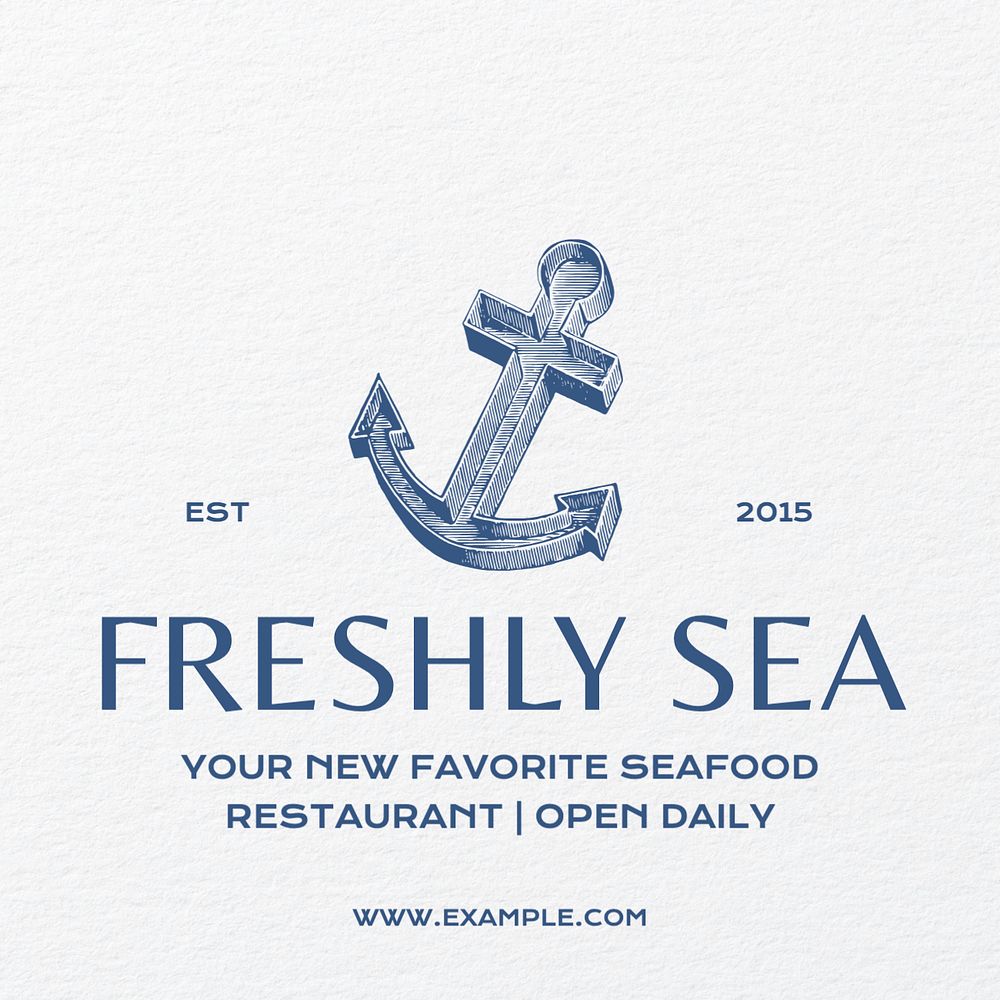 Seafood restaurant Instagram post template, editable text