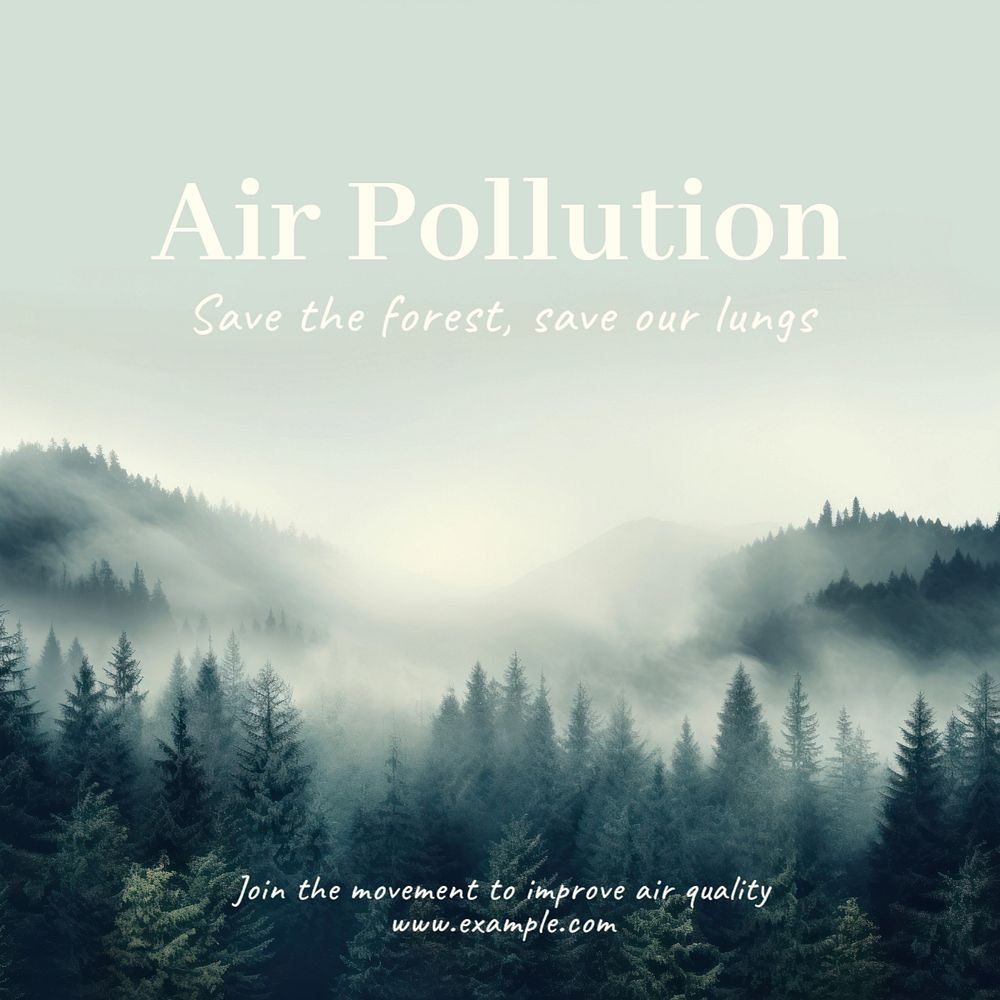 Air pollution Instagram post template, editable text