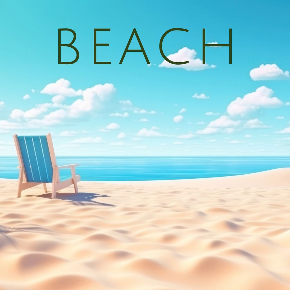 Beach Instagram post template, editable text