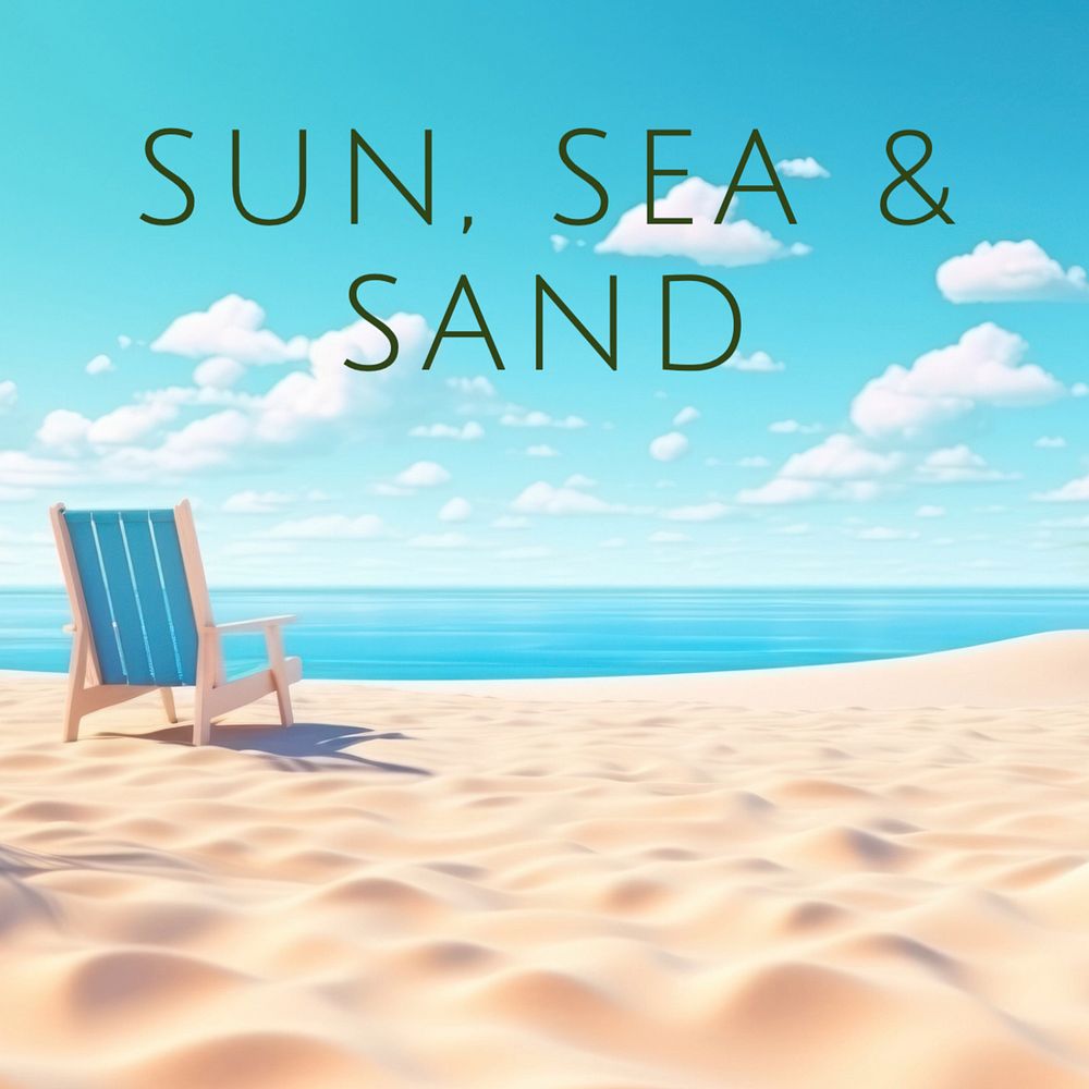 Sun, sea & sand Instagram post template, editable text