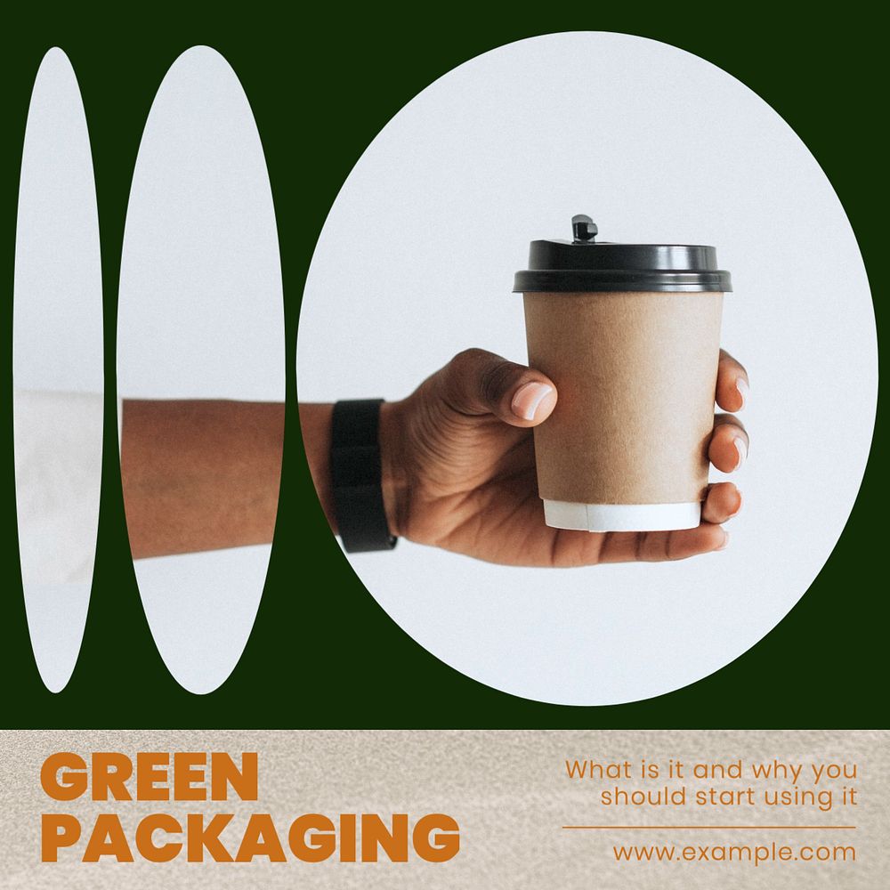 Green packaging Instagram post template, editable text