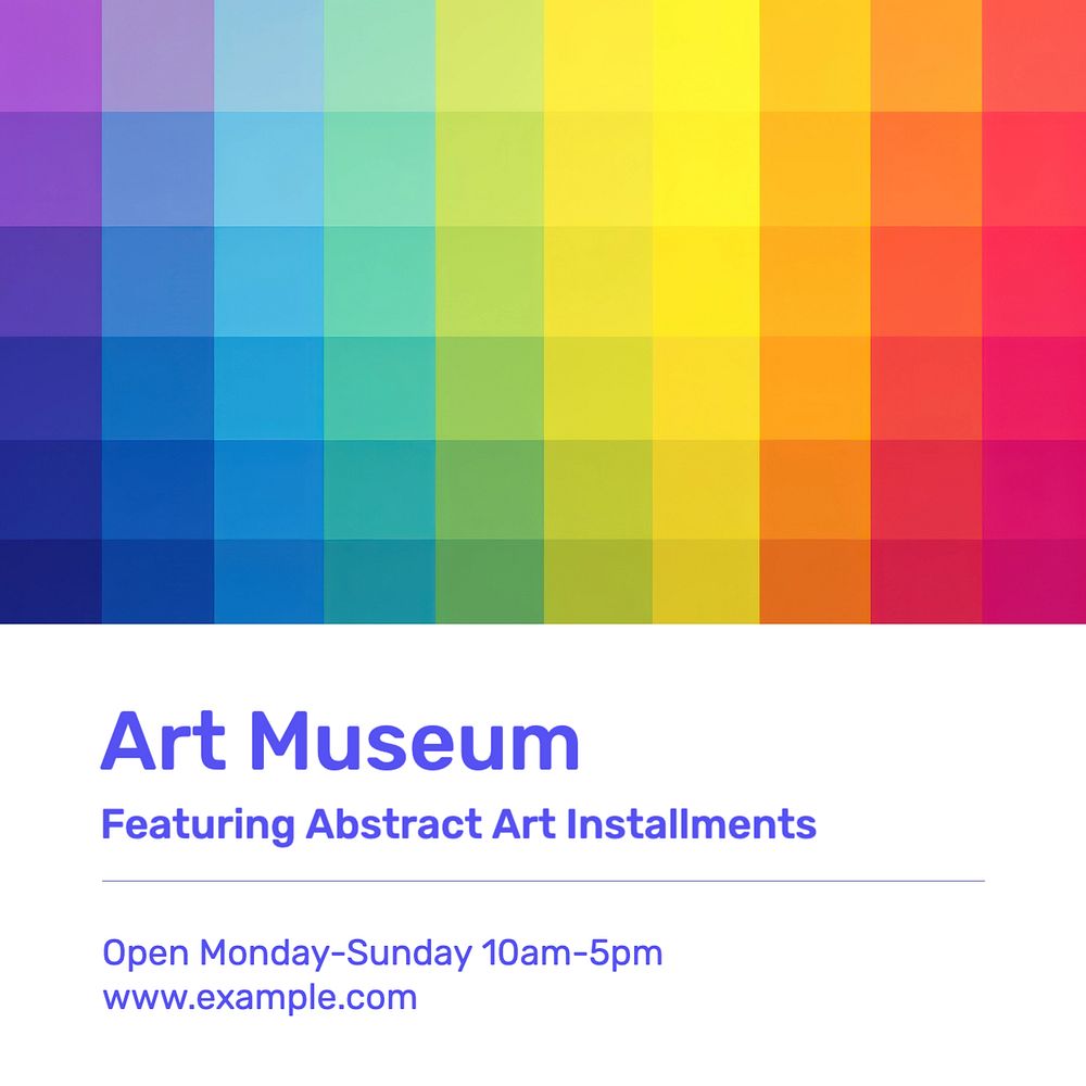 Art museum Instagram post template, editable text