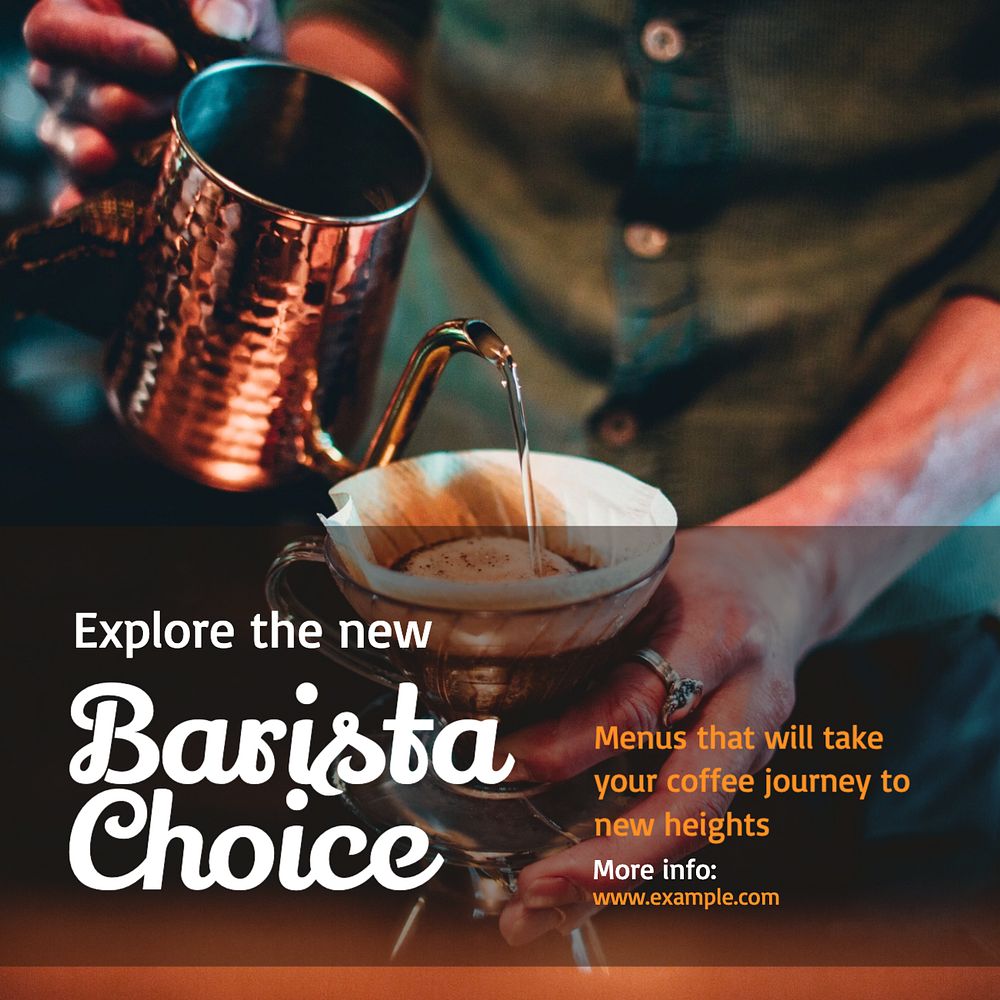 Barista choice Instagram post template, editable text