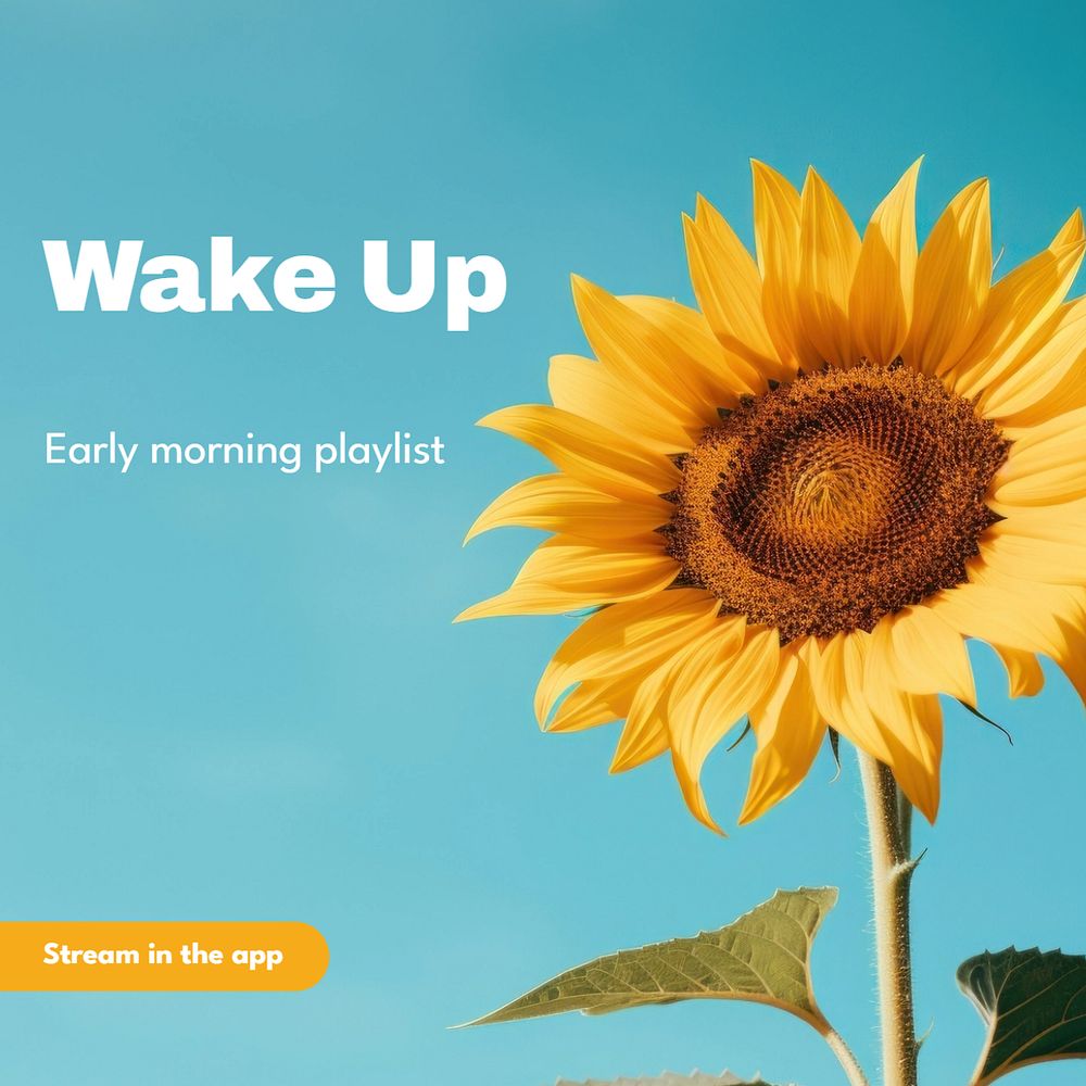 Wake up Instagram post template, editable text