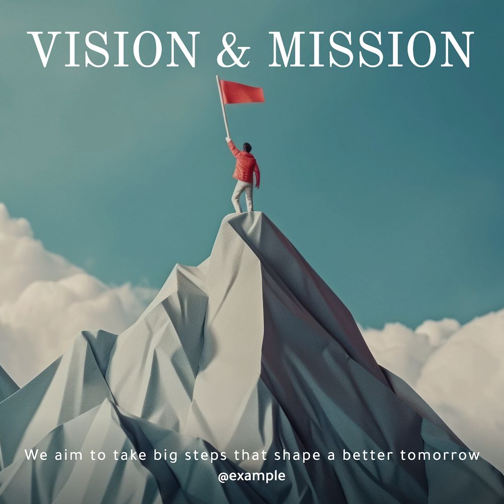 Company vision & mission Instagram post template, editable text