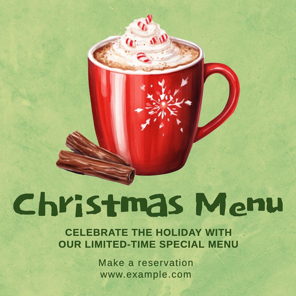 Christmas menu Instagram post template, editable text