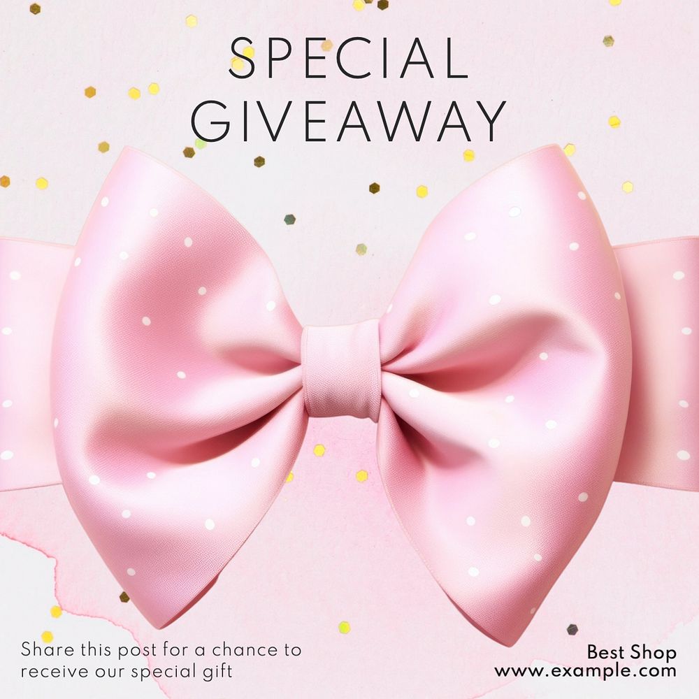 Special giveaway Instagram post template, editable text