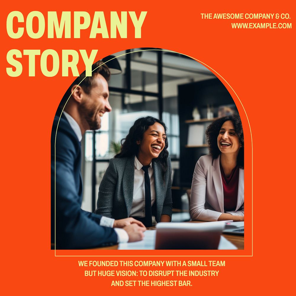 Company story Instagram post template, editable text