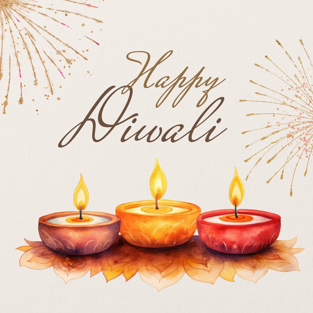 Happy diwali Instagram post template, editable text