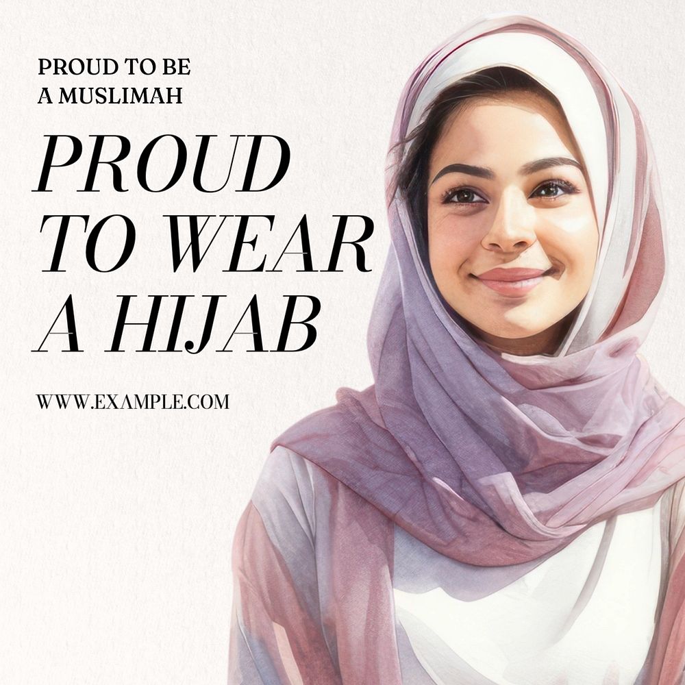 Hijab Instagram post template, editable text