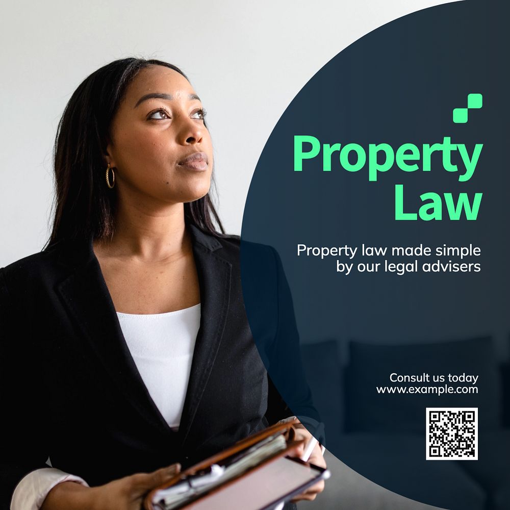 Property law Instagram post template, editable text