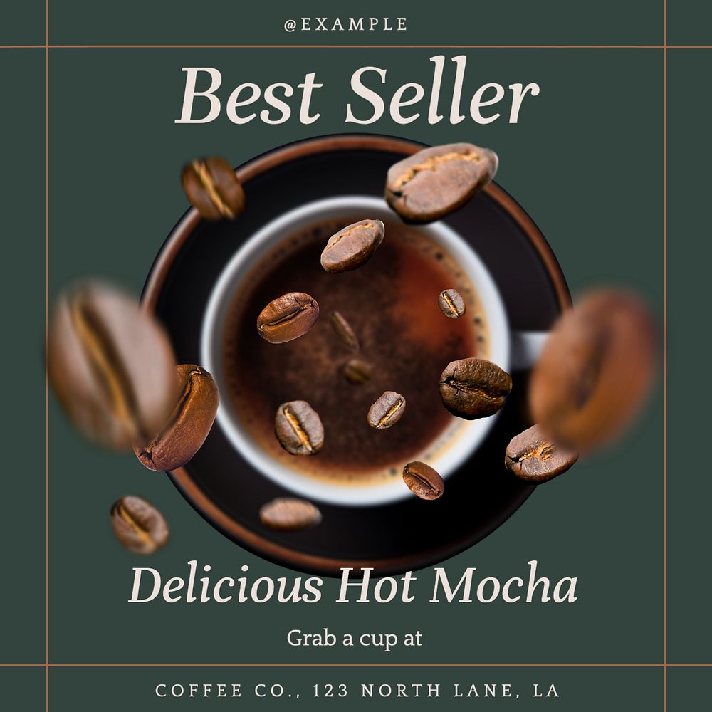 Cafe best seller Instagram post template, editable text