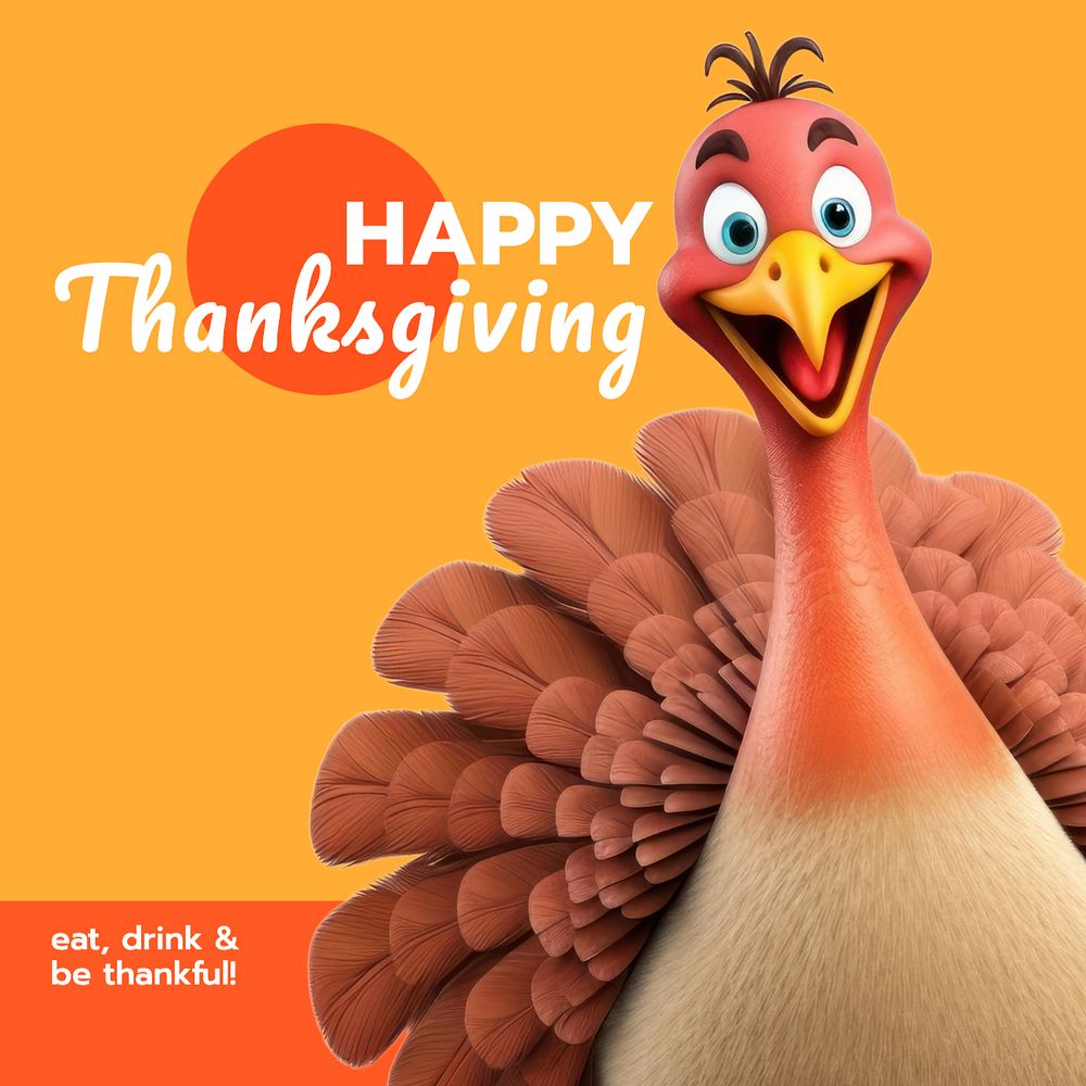 Thanksgiving Instagram post template, editable text