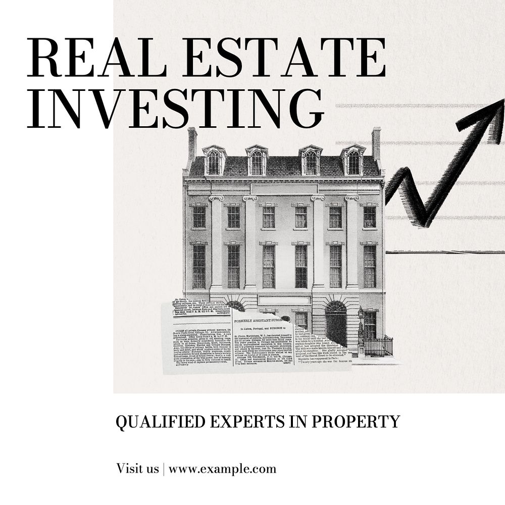 Real estate investing Instagram post template, editable text