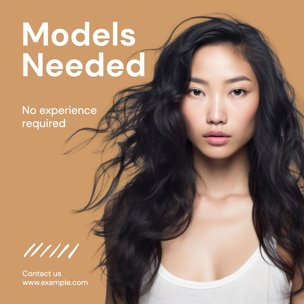 Models needed Instagram post template, editable text