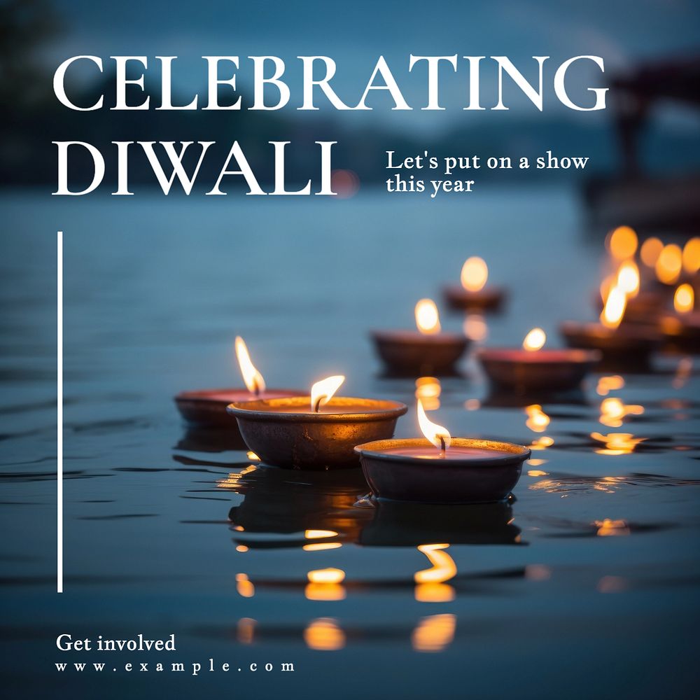 Diwali Instagram post template, editable text