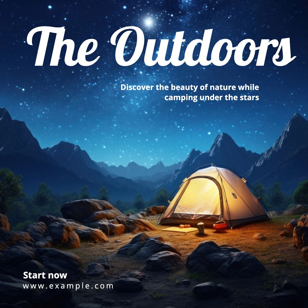 The outdoors Instagram post template, editable text