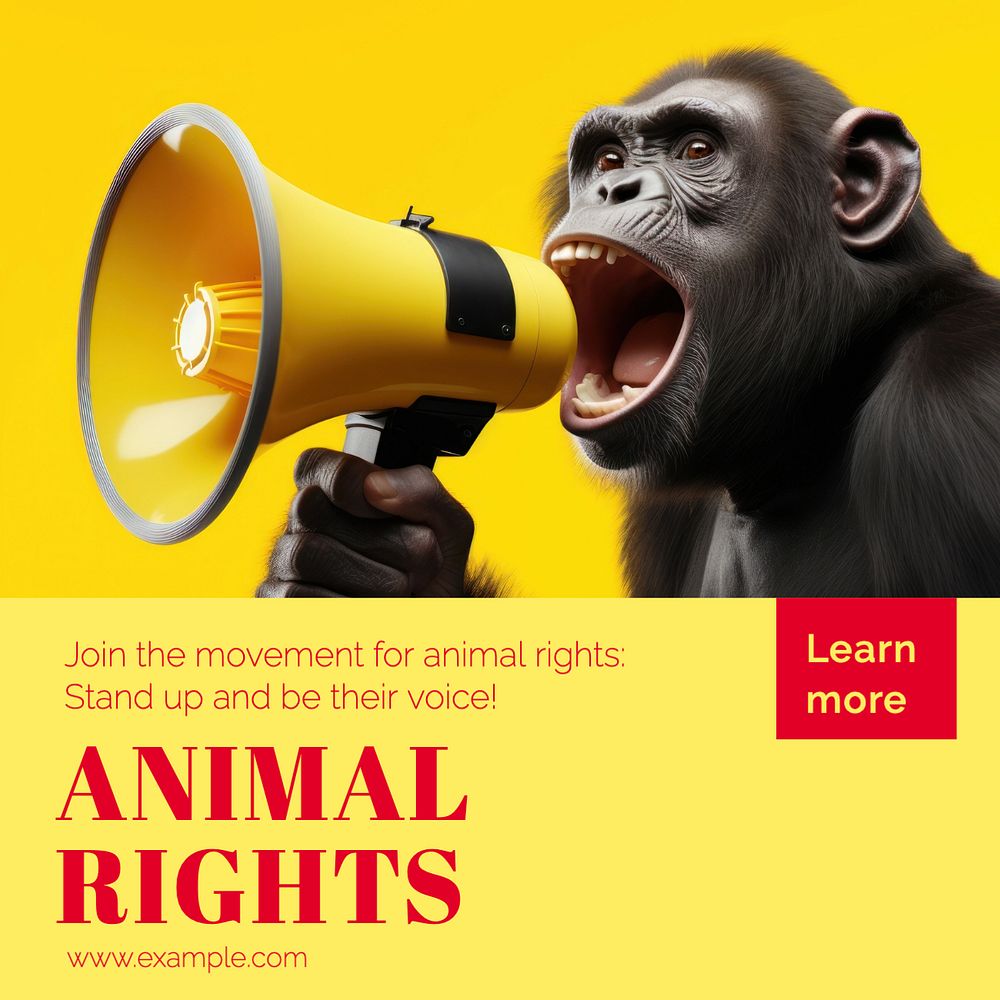 Animal rights Instagram post template, editable text