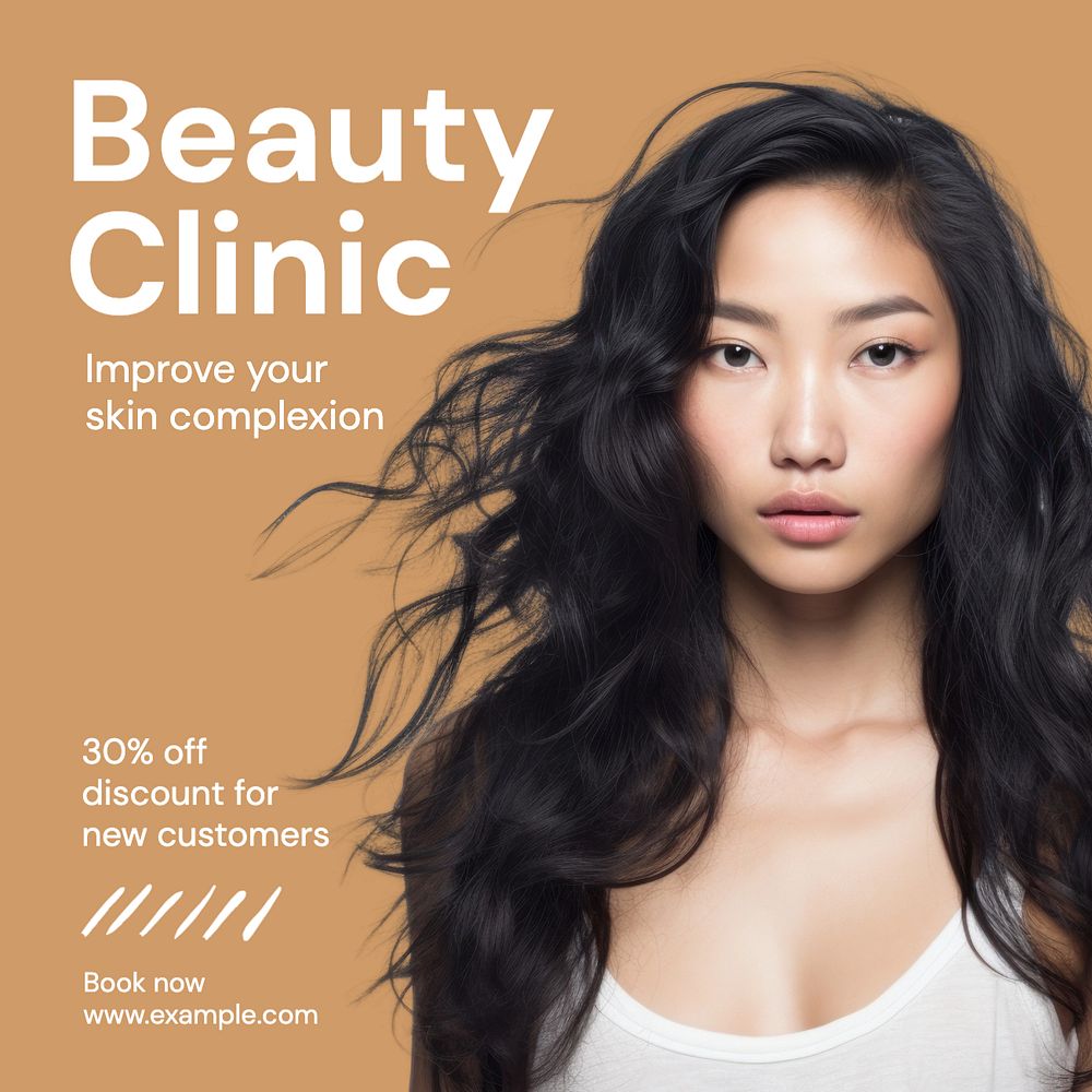 Beauty clinic Instagram post template, editable text